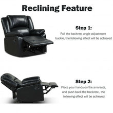 Load image into Gallery viewer, Recliner Chair Lounger Single Sofa for Home Theater Seating with Footrest Armrest-Black
