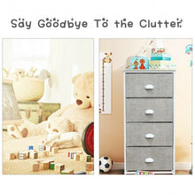 Load image into Gallery viewer, Chest Storage Tower Side Table Display Storage with 4 Drawers-Gray
