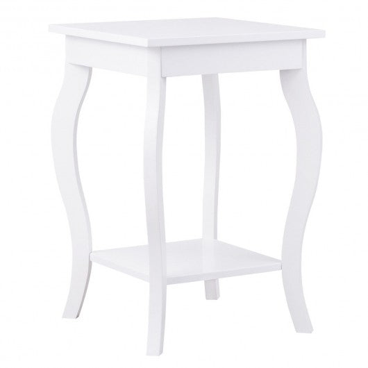 Accent Side End Coffee Table with Storage Shelf