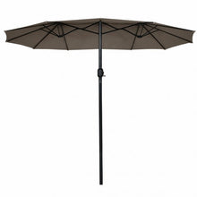Load image into Gallery viewer, 15&#39; Twin Patio Umbrella Double-Sided Outdoor Market Umbrella without Base -Tan

