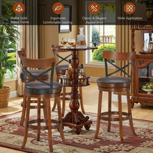 Load image into Gallery viewer, Set of 2 Bar Stools 360-Degree Swivel Dining Bar Chairs with Rubber Wood Legs-29.5 inch
