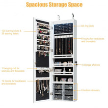 Load image into Gallery viewer, 5 LEDs Jewelry Armoire Wall Mounted / Door Hanging Mirror-White
