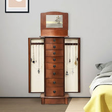 Load image into Gallery viewer, Wood Armoire Storage Chest Box Stand Jewelry Cabinet
