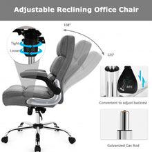 Load image into Gallery viewer, Adjustable Swivel Office Chair with High Back and Flip-up Arm for Home and Office-Gray
