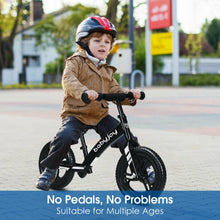 Load image into Gallery viewer, 12&quot; Kids No-Pedal Balance Bike with Adjustable Seat-Black
