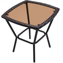 Load image into Gallery viewer, 3-Pc Rattan Rocking Chair and Coffee Table Furniture Set-Brown

