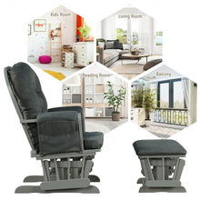 Load image into Gallery viewer, Baby Nursery Relax Rocker Rocking Chair Glider and Ottoman Set-Gray
