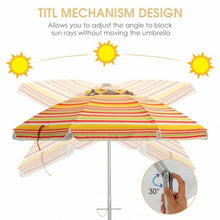 Load image into Gallery viewer, 6.5FT Sun Shade Patio Beach Umbrella with Carry Bag-Red &amp; Orange
