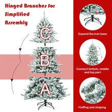 Load image into Gallery viewer, 7Ft Snow Flocked Slim Artificial Christmas Fir Tree
