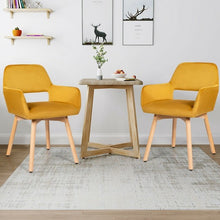 Load image into Gallery viewer, Set of 2 Modern Accent Armchairs-Yellow
