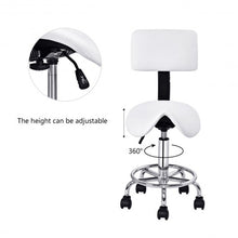 Load image into Gallery viewer, Adjustable Saddle Salon Rolling Massage Chair with White Backrest
