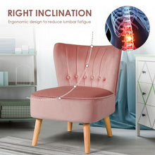 Load image into Gallery viewer, Armless Accent Chair Tufted Velvet Leisure Chair-Pink

