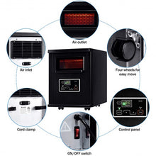 Load image into Gallery viewer, 1500 W Electric Portable Remote Infrared Heater Black
