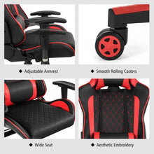 Load image into Gallery viewer, Massage Gaming Chair with Lumbar Support and Headrest-Red
