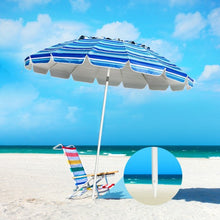 Load image into Gallery viewer, 8FT Portable Beach Umbrella with Sand Anchor and Tilt Mechanism for Garden and Patio-Navy
