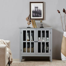 Load image into Gallery viewer, Glass Door Sideboard Console Storage Buffet Cabinet-Gray
