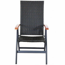 Load image into Gallery viewer, Patio Adjustable Aluminum Folding Back Rattan Recliner Chair
