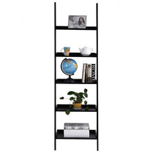 Load image into Gallery viewer, 5-Tier Leaning Wall Display Bookcase-Black
