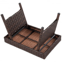 Load image into Gallery viewer, Folding PE Rattan Side Coffee Table Patio Garden Furniture
