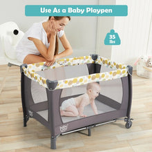 Load image into Gallery viewer, 4-in-1 Convertible Portable Baby Playard Newborn Napper with Music and Toys-Blue
