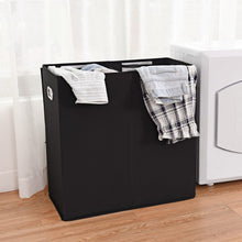 Load image into Gallery viewer, Double Laundry Hamper Storage Collapsible Basket Cothes Organizer-Black
