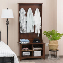 Load image into Gallery viewer, Coat Hat Rack with Shelf and 3 Hooks Organizer-Brown
