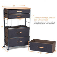 Load image into Gallery viewer, 5-Drawer Fabric Metal Frame Dresser Storage Organizer with Wheel
