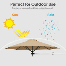 Load image into Gallery viewer, 8ft Wall-Mounted Telescopic Folding Tilt Aluminum Sun Shade Umbrella-Beige
