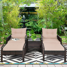 Load image into Gallery viewer, 5 Pcs Patio Rattan Wicker Sofa Furniture Set
