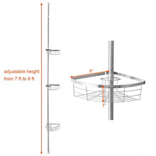 Load image into Gallery viewer, 3-Tier Stainless Steel Adjustable Corner Shower Storage Shelf
