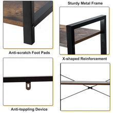 Load image into Gallery viewer, 4-Tier Rustic Bookshelf Industrial Bookcase Diaplay Shelf Storage Rack -Brown
