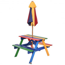 Load image into Gallery viewer, 4 Seat Kids Picnic Folding Garden Umbrella Table
