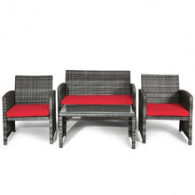Load image into Gallery viewer, 4PCS Patio Rattan Furniture Set-Red

