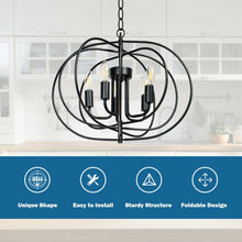Load image into Gallery viewer, 16" Folding Rotatable Chandelier 5 Lights Metal Ceiling Lamp
