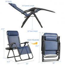 Load image into Gallery viewer, Oversize Lounge Chair Patio Heavy Duty Folding Recliner-Navy
