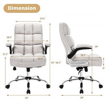 Load image into Gallery viewer, Adjustable Swivel Office Chair with High Back and Flip-up Arm for Home and Office-Beige
