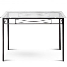 Load image into Gallery viewer, 5 Pieces Dining Set Tempered Glass Top Table &amp; 4 Upholstered Chairs
