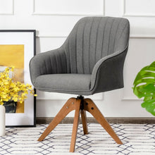 Load image into Gallery viewer, Fabric Swivel Accent Chair with Beech Wood Legs
