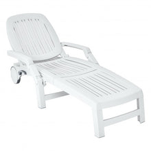 Load image into Gallery viewer, Adjustable Patio Sun Lounger with Weather Resistant Wheels-White
