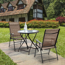 Load image into Gallery viewer, 2 Pcs Outdoor Patio Folding Chair with Armrest for Camping Lawn Garden
