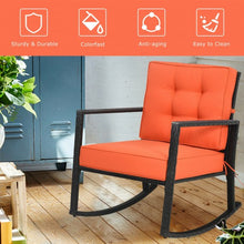 Load image into Gallery viewer, Patio Rattan Rocker Outdoor Glider Rocking Chair Cushion Lawn
