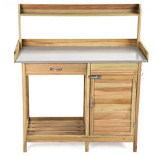Load image into Gallery viewer, Outdoor Garden Wooden Work Station Potting Bench
