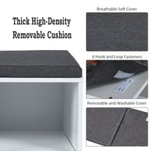 Load image into Gallery viewer, 10-Cube Organizer  Entryway Padded Shoe Storage Bench-White
