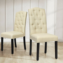 Load image into Gallery viewer, Set of 2 Tufted Upholstered Dining Chair-Beige
