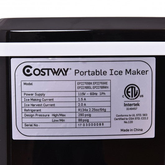 Mini Portable Compact Electric Ice Maker Machine - Black