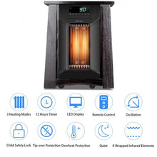 Load image into Gallery viewer, 1500W 12H Timer Caster Portable Electric Space Heater
