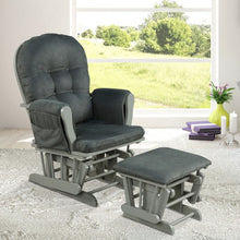 Load image into Gallery viewer, Baby Nursery Relax Rocker Rocking Chair Glider and Ottoman Set-Gray
