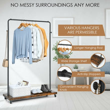 Load image into Gallery viewer, Industrial Pipe Style Rolling Garment Rack on Wheels

