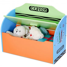 Load image into Gallery viewer, Crayon Wood Toy Storage Box and Bench for Toddler Children
