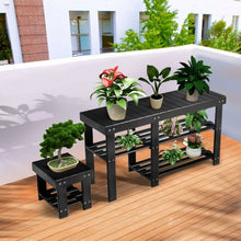 Load image into Gallery viewer, 3-Tier Entryway Bamboo Shoe Rack Bench Stool Storage Organizer
